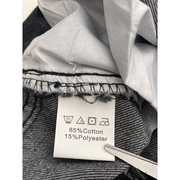 SHEIN Black Distressed Raw Hem Denim Shorts Size S - Picture 8 of 8